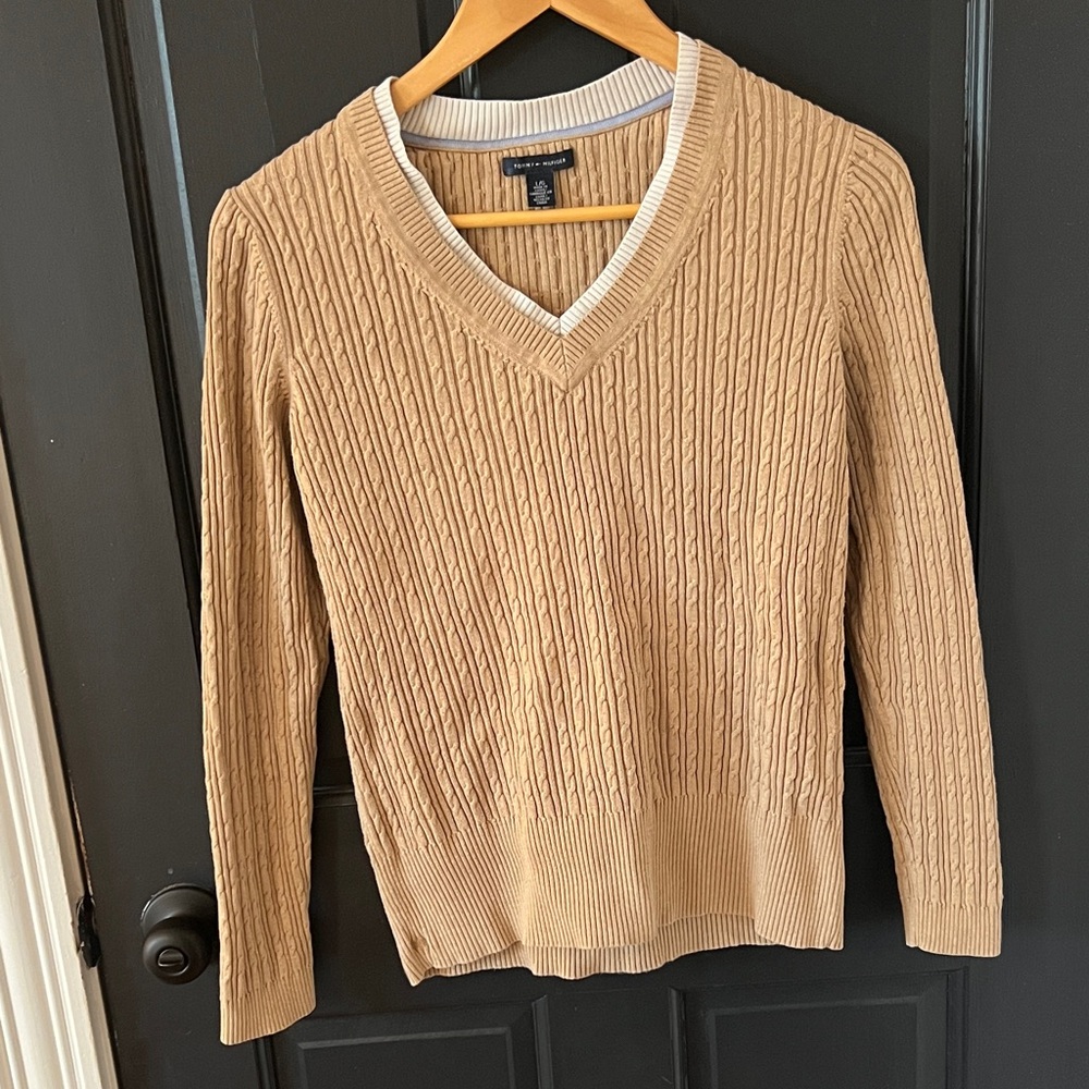 Tommy Hilfiger Beige Cable Knit Sweater